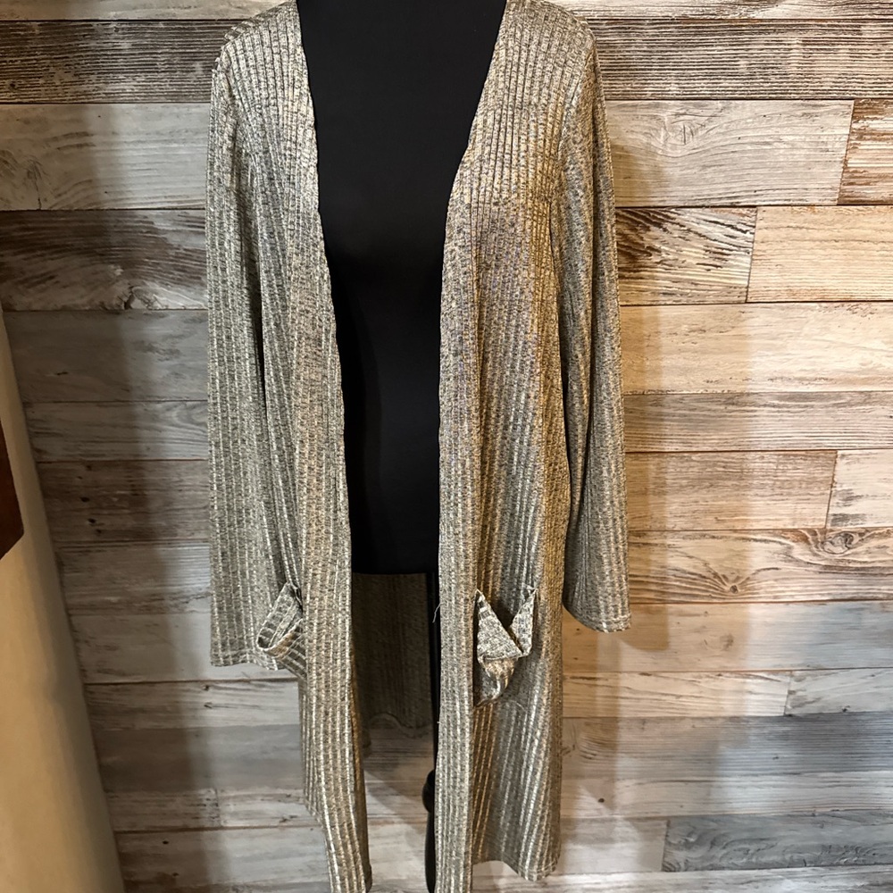 NWT Women's Gold with Black Flecks & Sparkles Cardigan